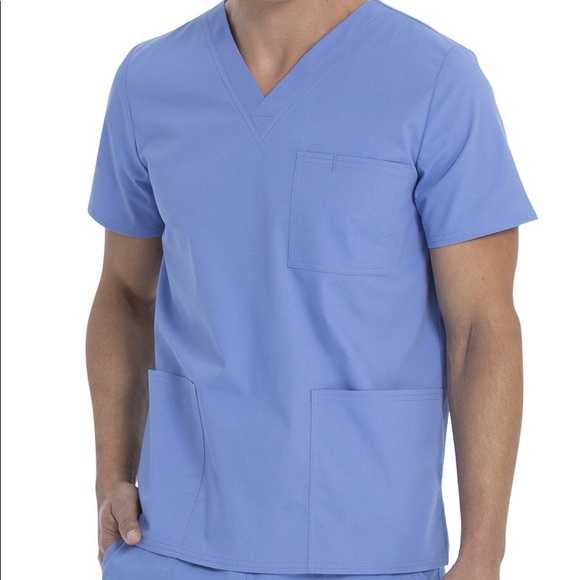 Scrub Star Unisex V Neck Top Size Medium Blue Core essentials Collection New - Picture 2 of 8